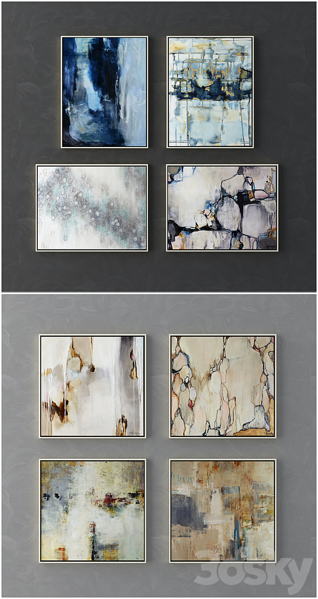 Collection of modern paintings horchow – 1 3ds Max - thumbnail 2