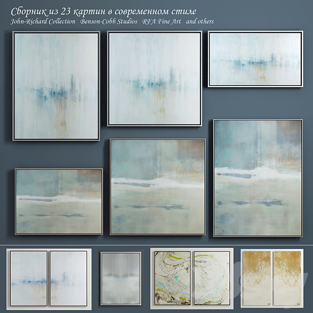 Collection of modern paintings (set-9) 3ds Max - thumbnail 1