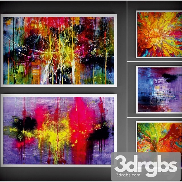 Collection Of Paintings Abstract 2 3dsmax Download - thumbnail 1