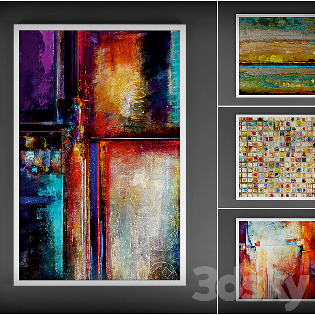 Collection of paintings “Abstract” 3DSMax File - thumbnail 1