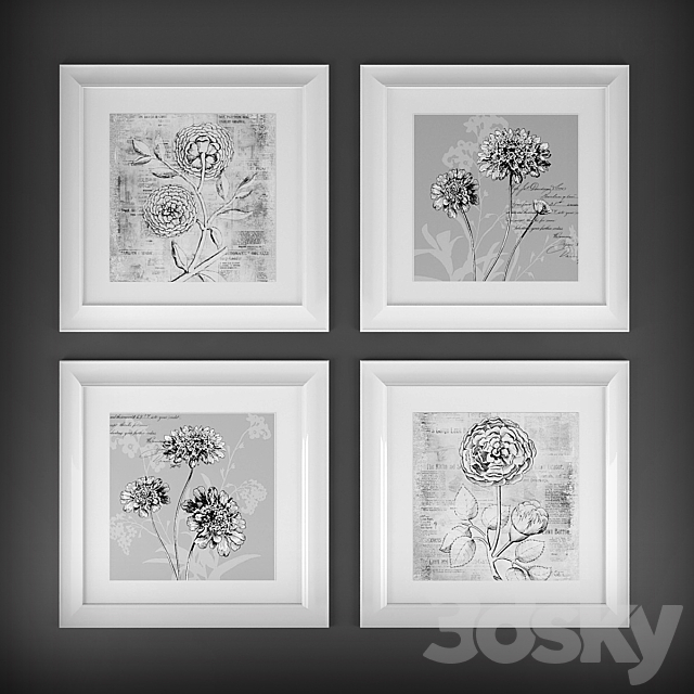 Collection of paintings “Flowers” 3ds Max - thumbnail 2