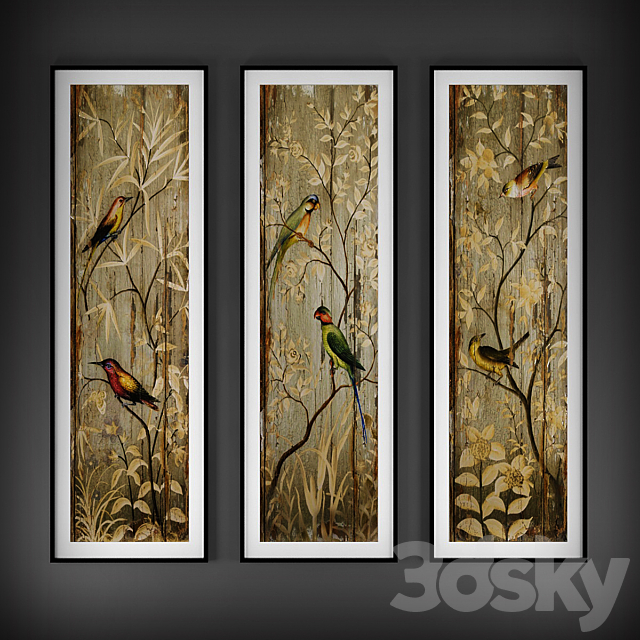 Collection of paintings “The Birds” 3DSMax File - thumbnail 2