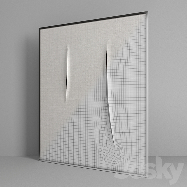 Concept Spatial by Lucio Fontana 3DS Max Model - thumbnail 3