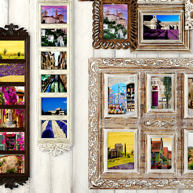 Decor. Set. Frames. classic frames. pictures. set. bleached. white. decorative. wooden 3DSMax File - thumbnail 2