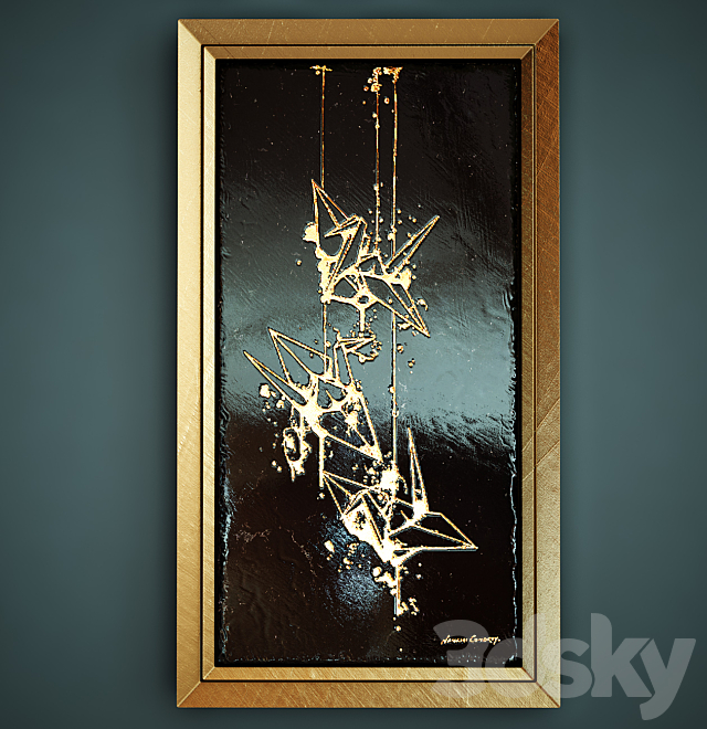 Decorative marble panels engraved and gilded. 3ds Max - thumbnail 1