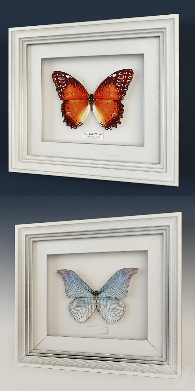 Decorative set of butterflies 3DSMax File - thumbnail 2