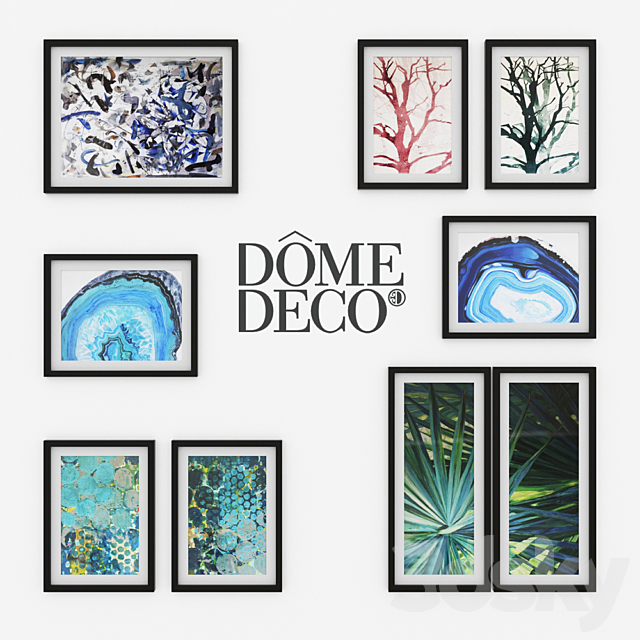 Dome deco set of paintings 3DS Max Model - thumbnail 1