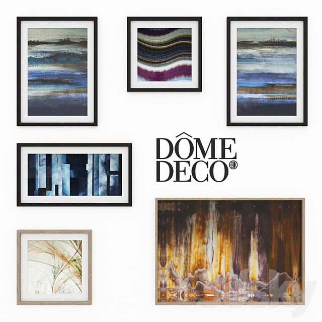 Dome deco set of paintings 3DSMax File - thumbnail 1