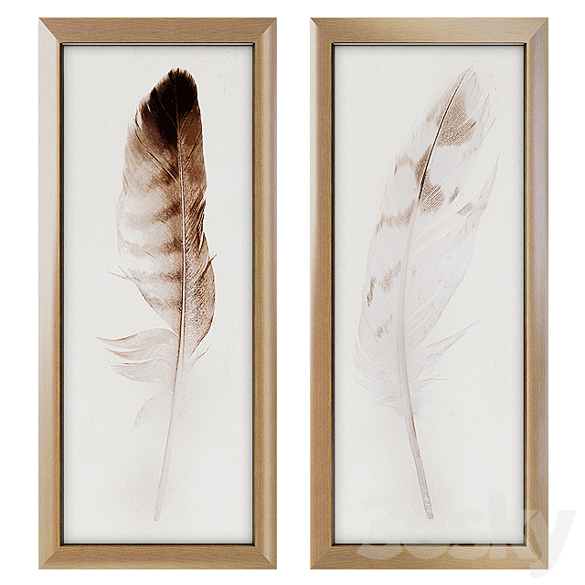 Feather Panel Framed Art Print 3DSMax File - thumbnail 1