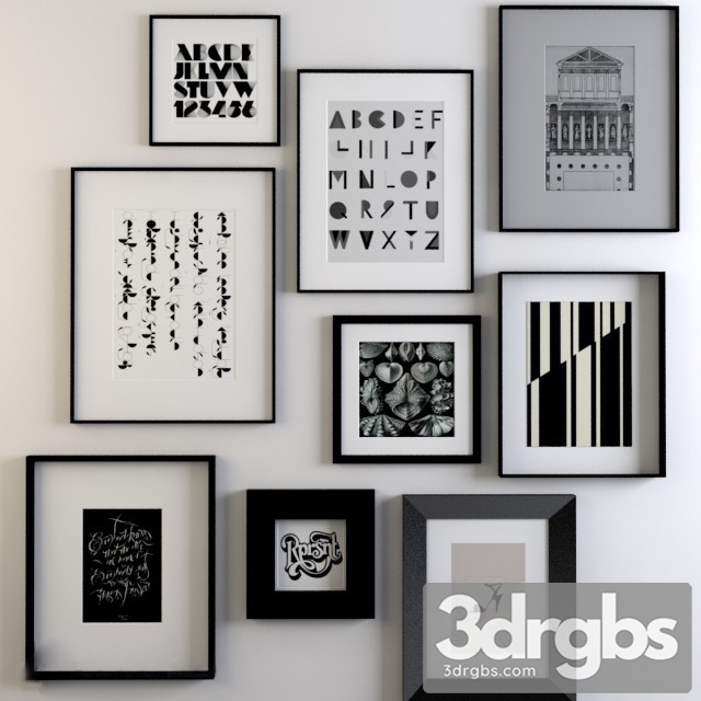 Fram Set Black White 02 3dsmax Download - thumbnail 1