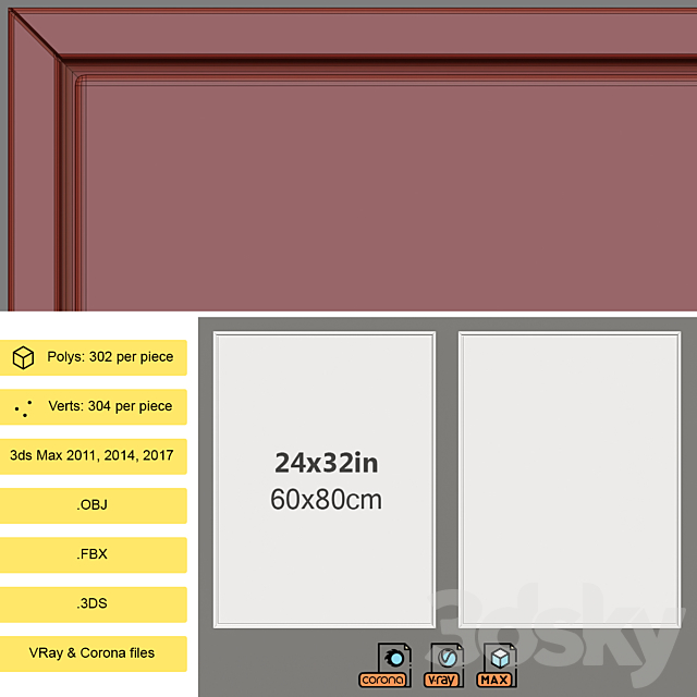 Framed Canvas C-90 3DSMax File - thumbnail 5