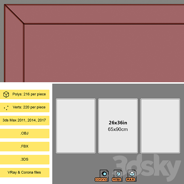 Framed Print P-246 3DSMax File - thumbnail 5