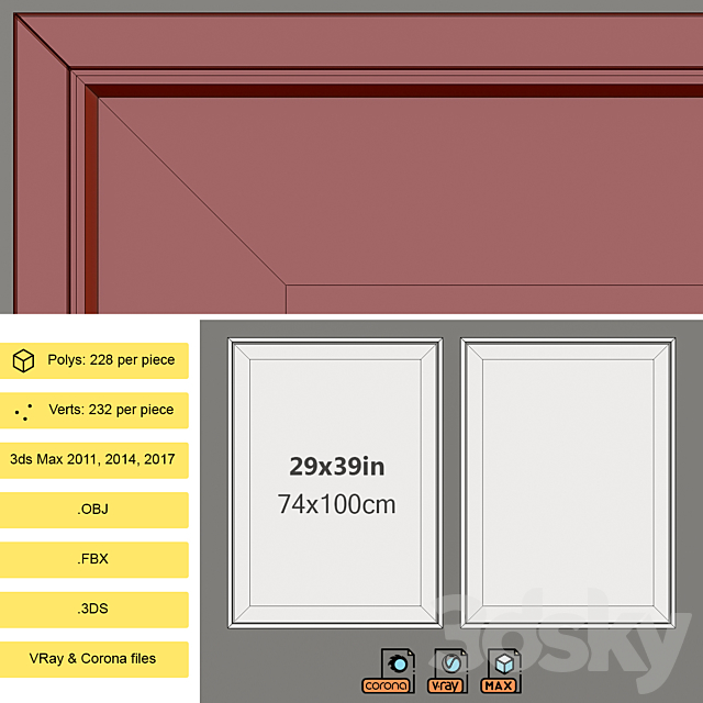 Framed Print P-329 3DSMax File - thumbnail 5