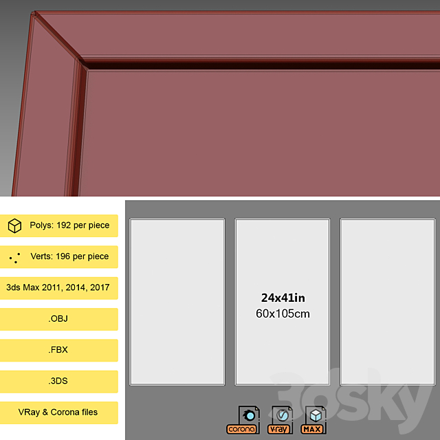 Framed Print P-8 3DSMax File - thumbnail 3