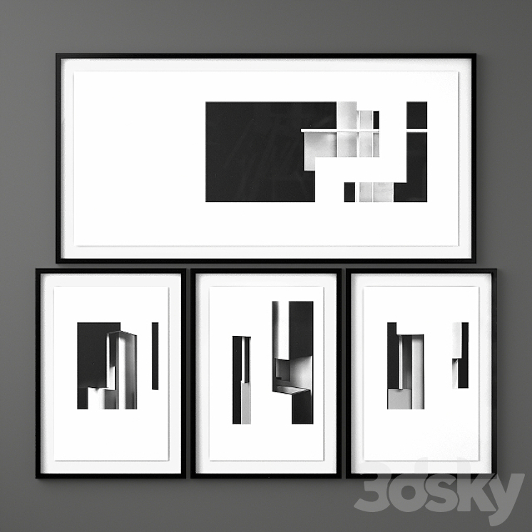 Gallery Frame Set 02 3DS Max - thumbnail 2