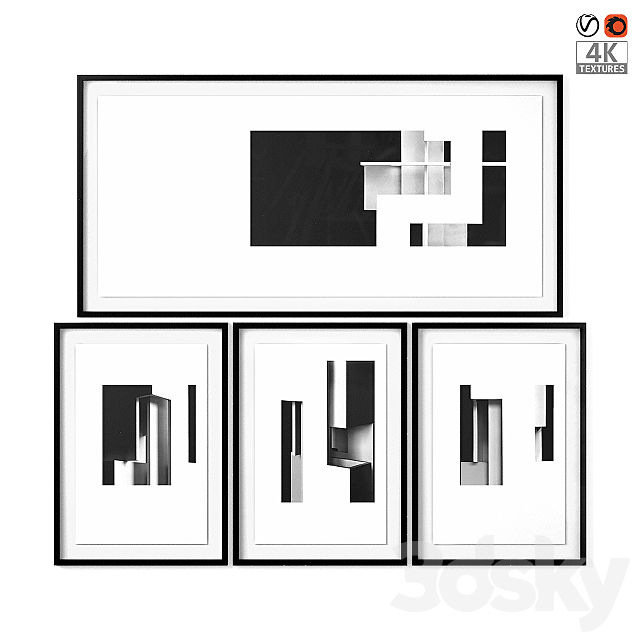 Gallery Frame Set 02 3DSMax File - thumbnail 1