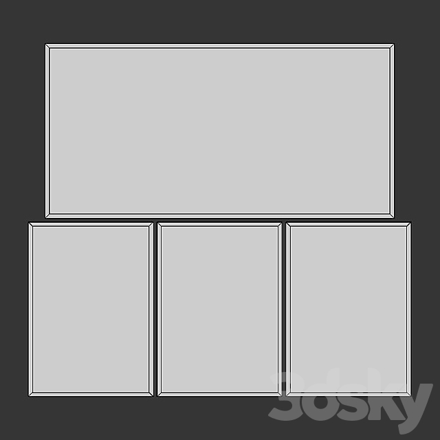 Gallery Frame Set 02 3DSMax File - thumbnail 3