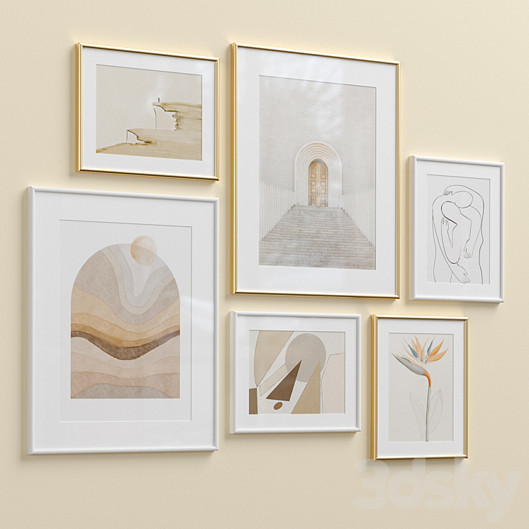 Gallery Wall Art Set-43 3DS Max Model - thumbnail 2