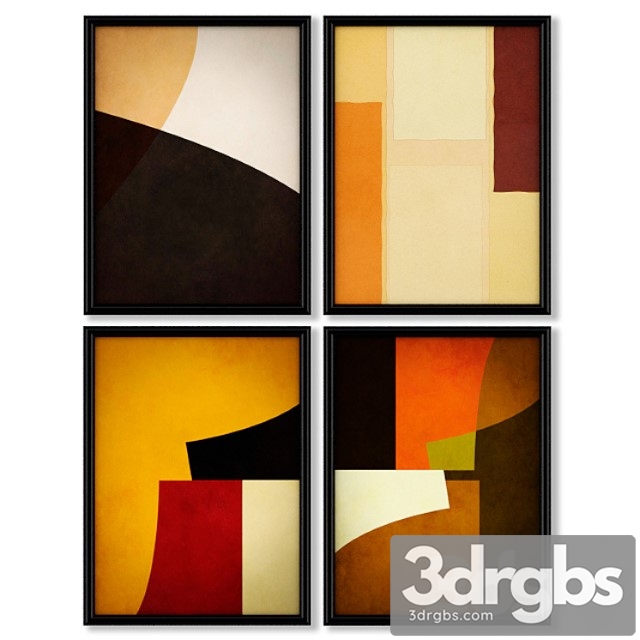 Geometric Shape Poster Series 1 3dsmax Download - thumbnail 1