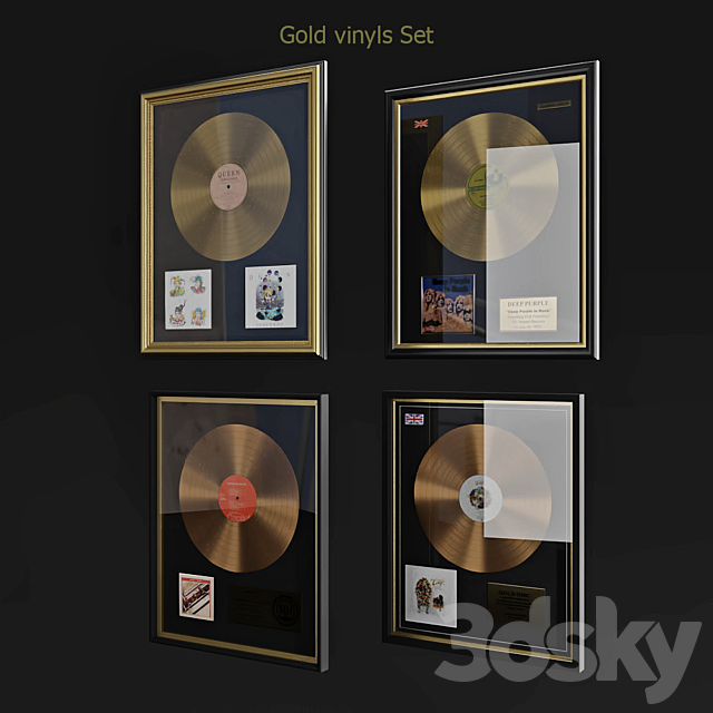 Gold vinyls set 3ds Max - thumbnail 2