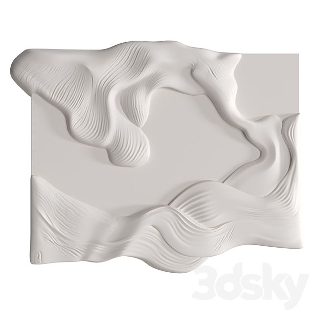 Gypsum panel Waves 3ds Max - thumbnail 1