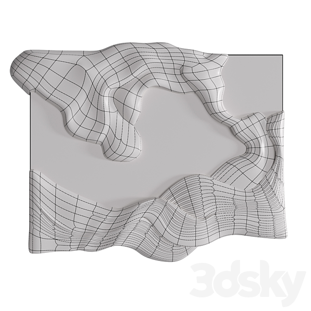 Gypsum panel Waves 3ds Max - thumbnail 3