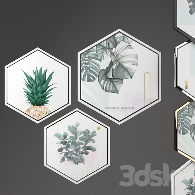 Hexagonal picture frames 3DSMax File - thumbnail 1