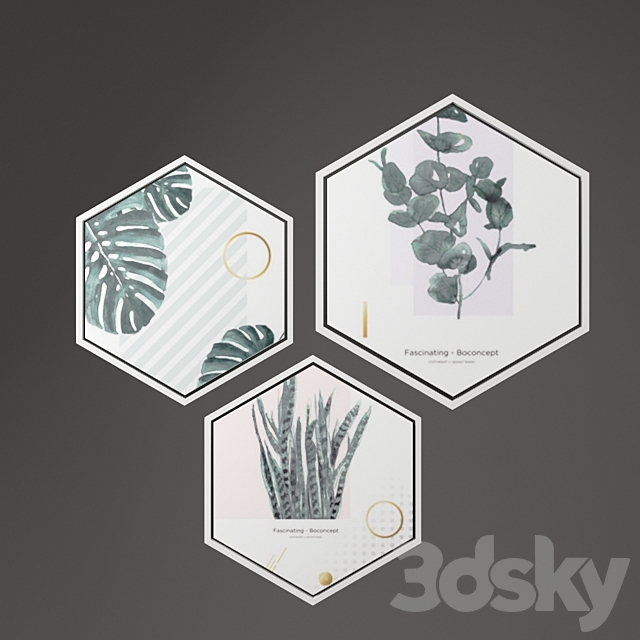 Hexagonal picture frames 3DSMax File - thumbnail 2