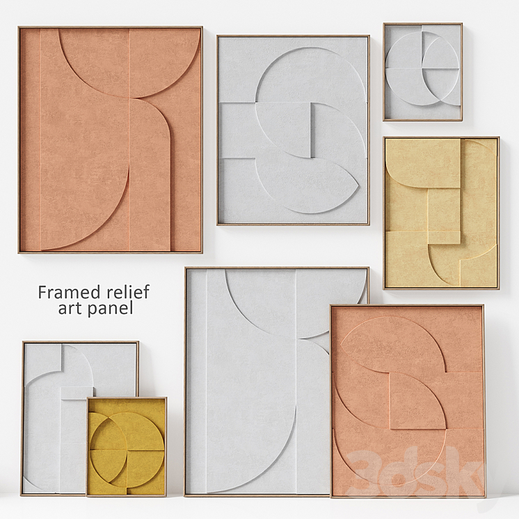 HKliving Framed relief art panel 3DS Max Model - thumbnail 2