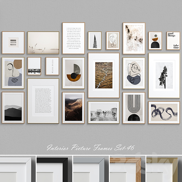 Interior Picture Frames Set-46 3ds Max - thumbnail 1