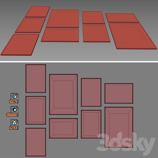 Interior Picture Frames Set-5 3ds Max - thumbnail 3