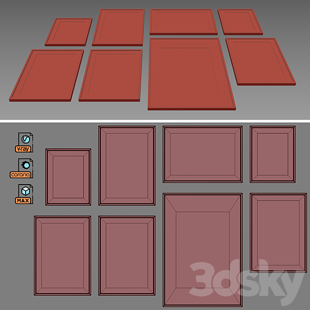 Interior Picture Frames Set-6 3DSMax File - thumbnail 3