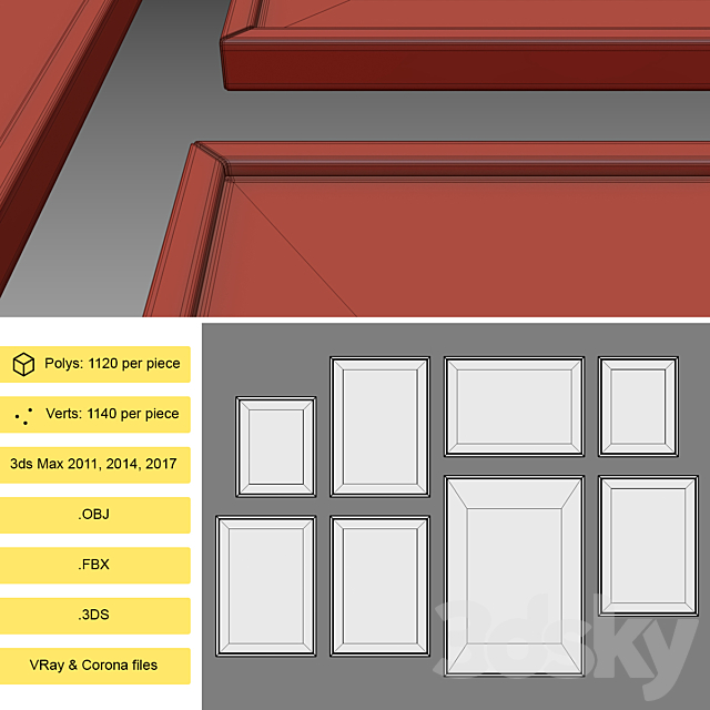 Interior Picture Frames Set-6 3DSMax File - thumbnail 4