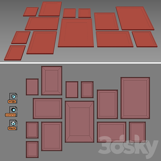 Interior Picture Frames Set-8 3DSMax File - thumbnail 4