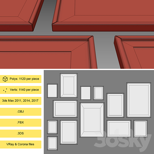 Interior Picture Frames Set-8 3DSMax File - thumbnail 5