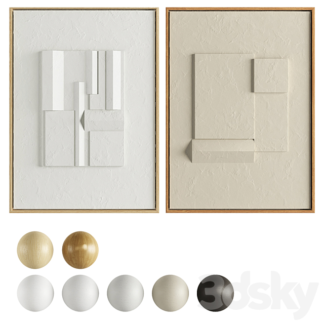 Iolastudios – Plaster Painted Relief Artwork 04 3DSMax File - thumbnail 1