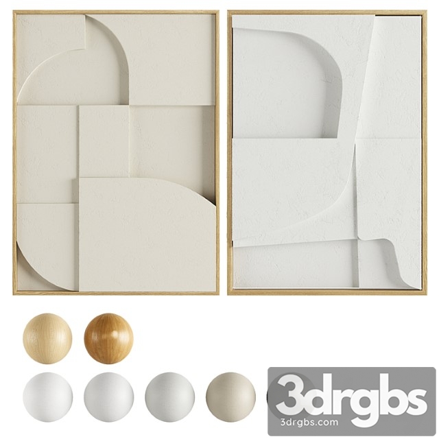 Iolastudios Plaster Painted Relief Artwork 3dsmax Download - thumbnail 1