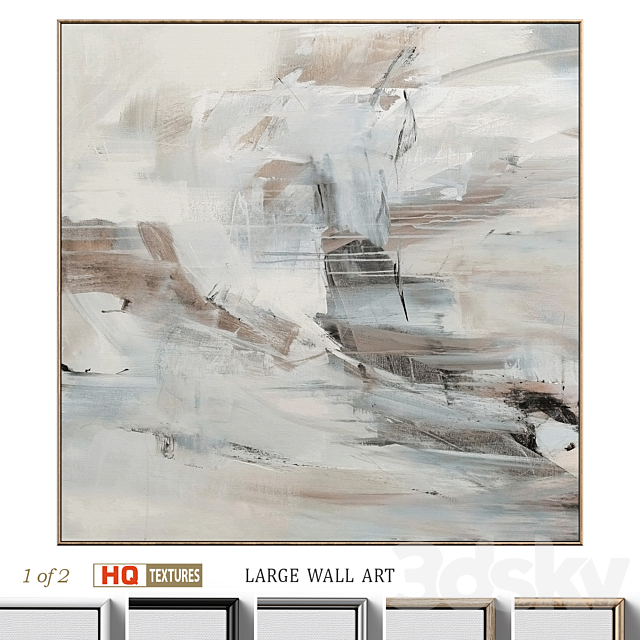 Large Abstract Neutral Wall Art C-425 3ds Max - thumbnail 1