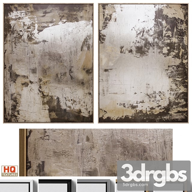 Large abstract neutral wall art c-433 - thumbnail 1