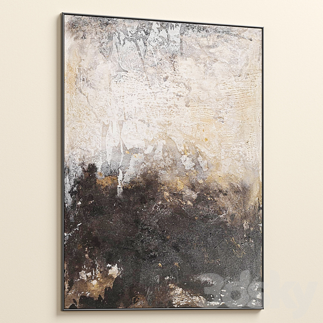 Large Brown Abstract Textured Wall Art C-675 3ds Max - thumbnail 2