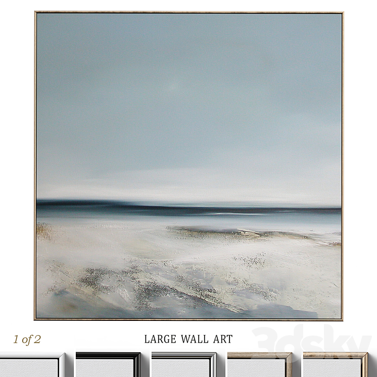 Large Living Room Abstract Neutral Wall Art C-411 3DS Max Model - thumbnail 3