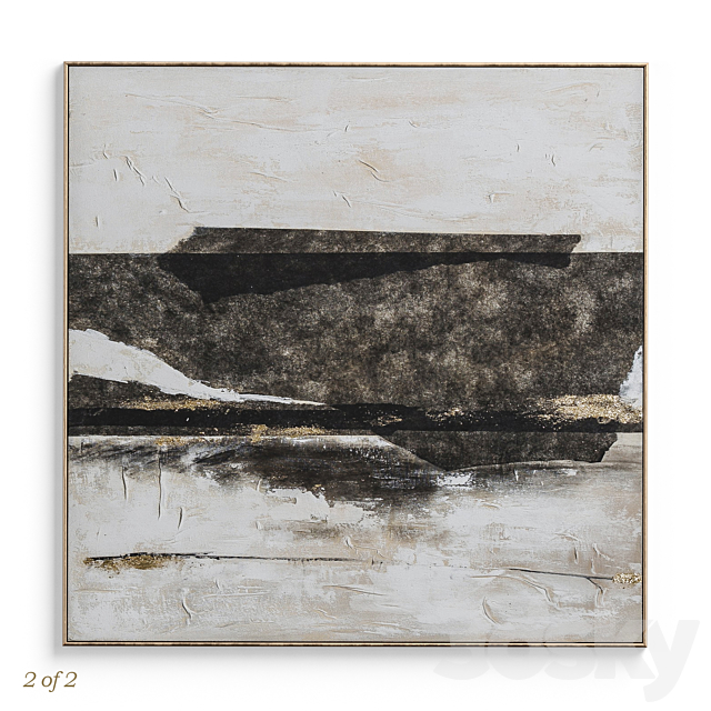 Large Living Room Abstract Wall Art C-352 3DS Max Model - thumbnail 2