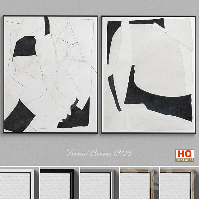 Large Living Room Wall Art C-125 3ds Max - thumbnail 1