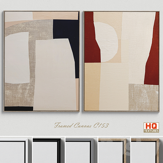 Large Living Room Wall Art C-153 3ds Max - thumbnail 1