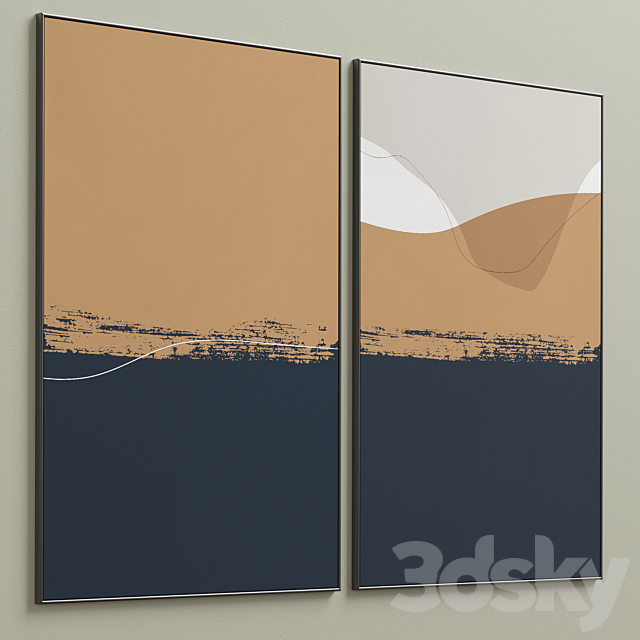 Large Living Room Wall Art C-182 3DS Max Model - thumbnail 3