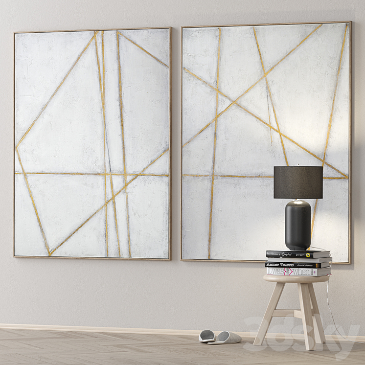 Large Living Room Wall Art C-338 3DS Max Model - thumbnail 2