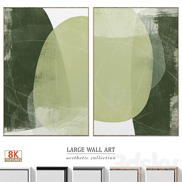 Large Mid-Century Abstract Wall Art C-739 3ds Max - thumbnail 1