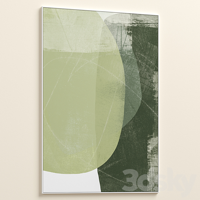 Large Mid-Century Abstract Wall Art C-739 3ds Max - thumbnail 2