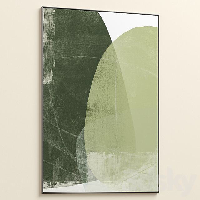 Large Mid-Century Abstract Wall Art C-739 3ds Max - thumbnail 3