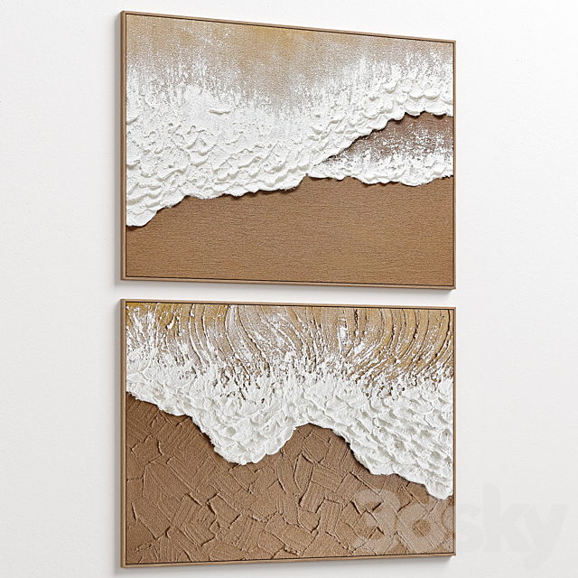 Large Panoramic Relief Plaster Wall Art C-837 3DS Max Model - thumbnail 3